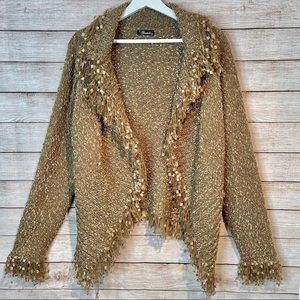 Unique Italian Designer Cardigan Gold M - L